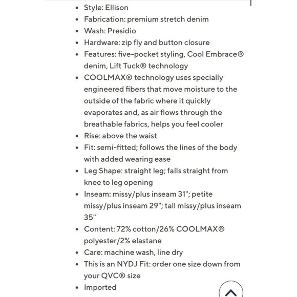 NYdJ Ellison Straight Leg Jeans‎ Cool Embrace Size 28W Presidio A657998 - Picture 6 of 6